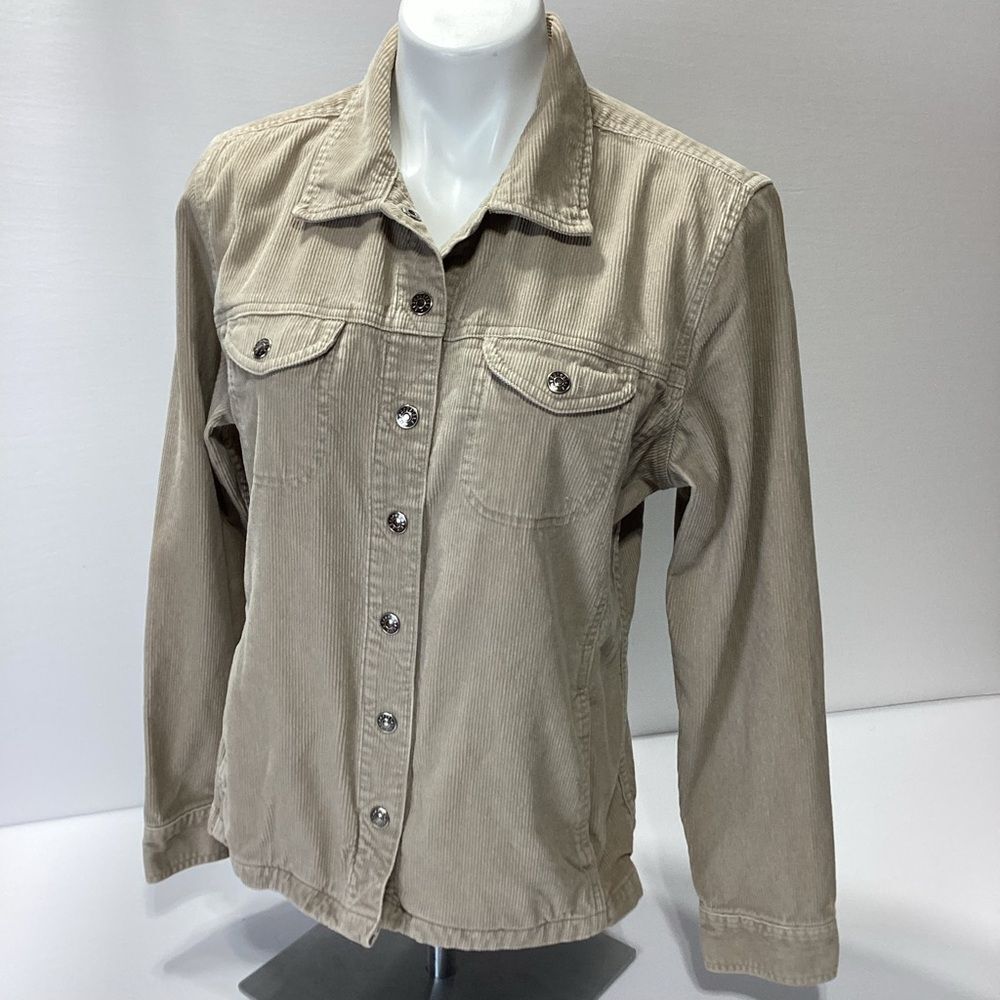 Vintage Aeropostale Corduroy Chore Jacket Size L Beige Utility Barn Outdoors